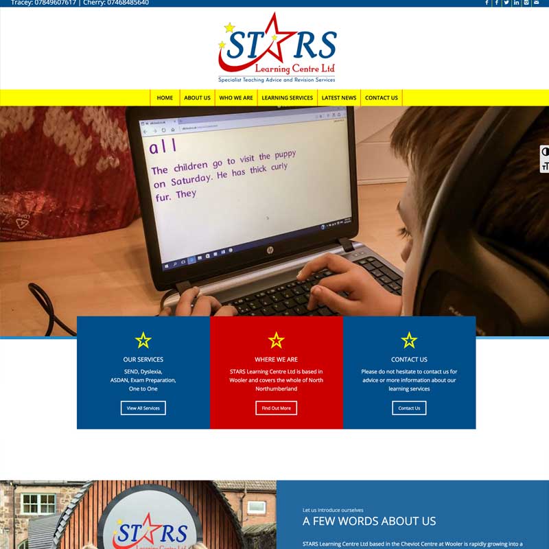 New Site: STARS Learning Centre | Crg1 Web Design