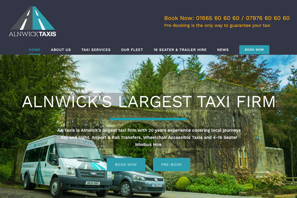 AA Taxis Website by Crg1 Web Design