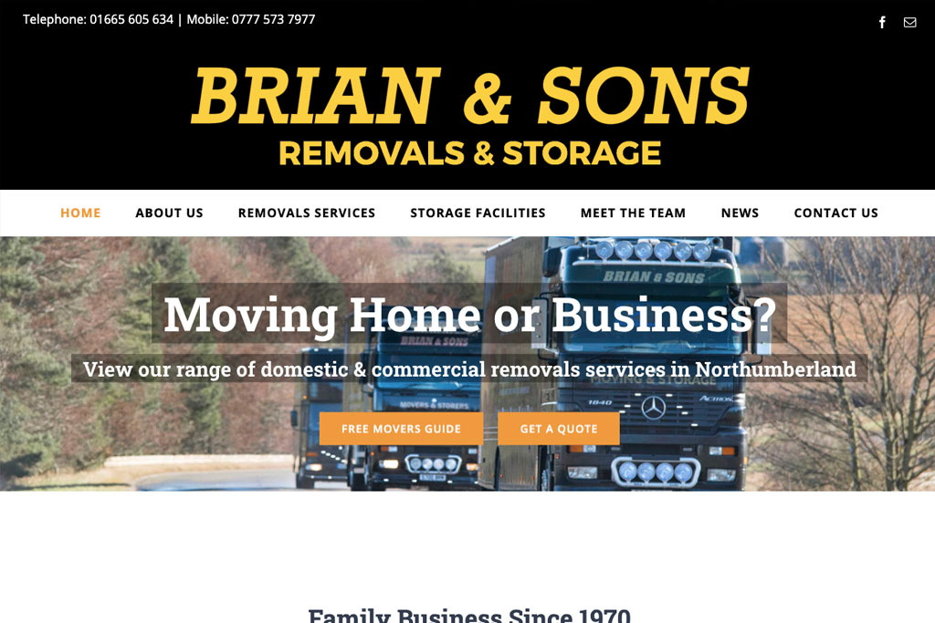Brian and Sons Website by Crg1 Web Design