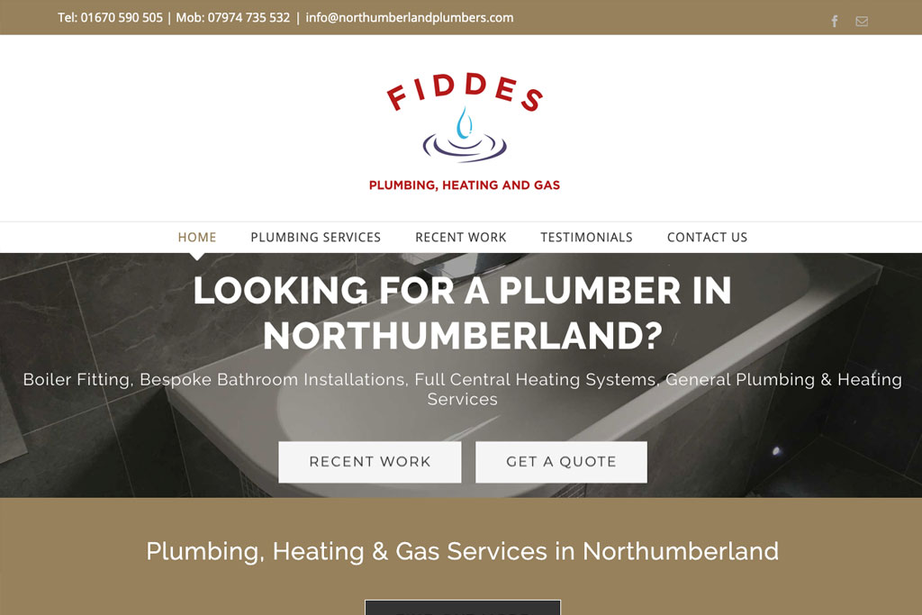 Fiddes Plumbing Website by Crg1 Web Design