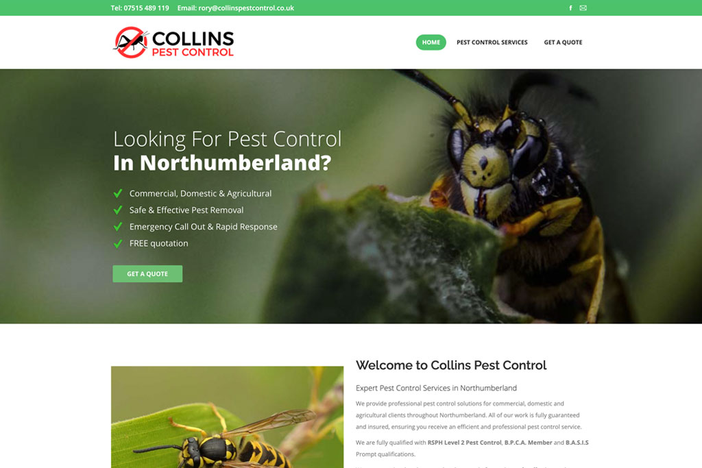 Collins Pest Control Website by Crg1 Web Design