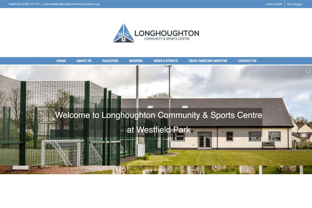 Longhoughton Community and Sports Centre Website by Crg1 Web Design