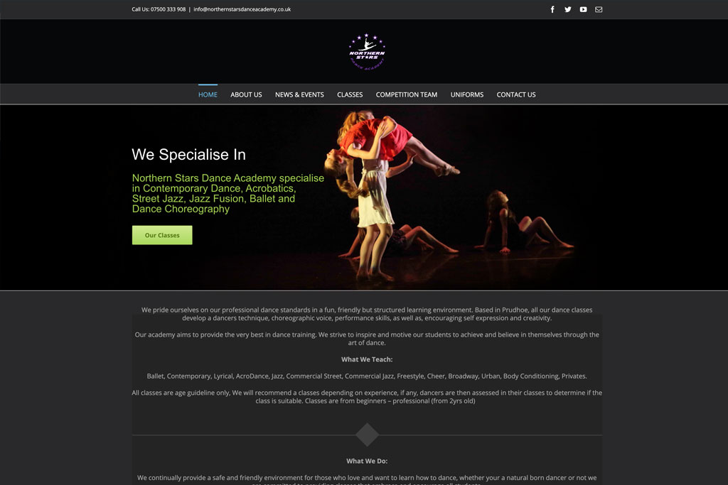 Northern Stars Dance Academy Website by Crg1 Web Design