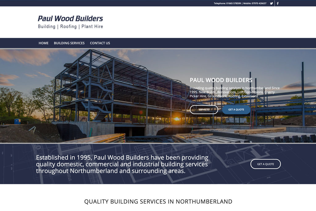 Paul Wood Builders Website by Crg1 Web Design