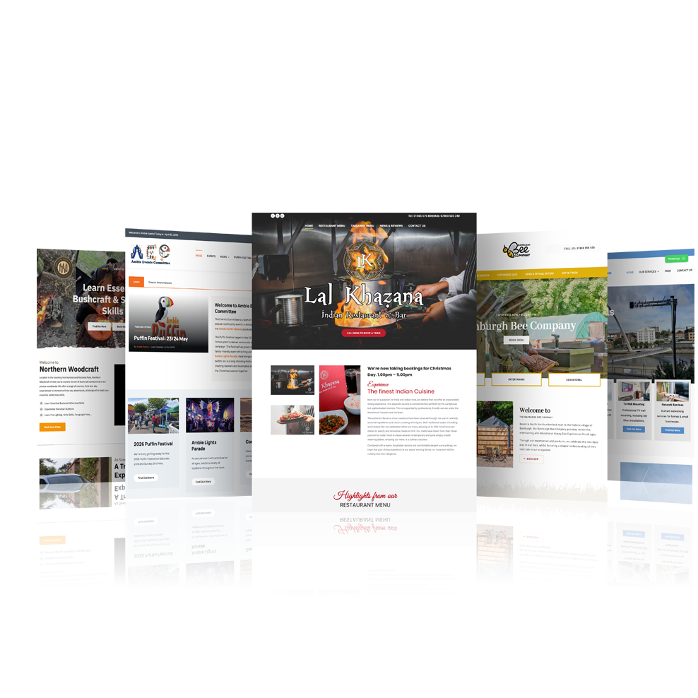 Website design services in Northumberland, Newcastle and North East England
